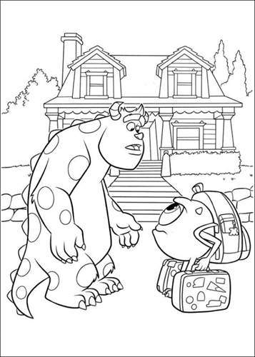 art coloring page easy monsters university